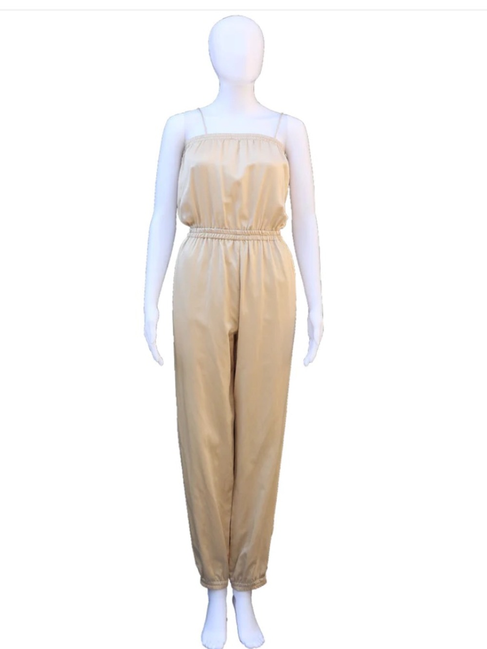 Horses Atelier Gold Silk Jumpsuit with Elastic Waist sz 2